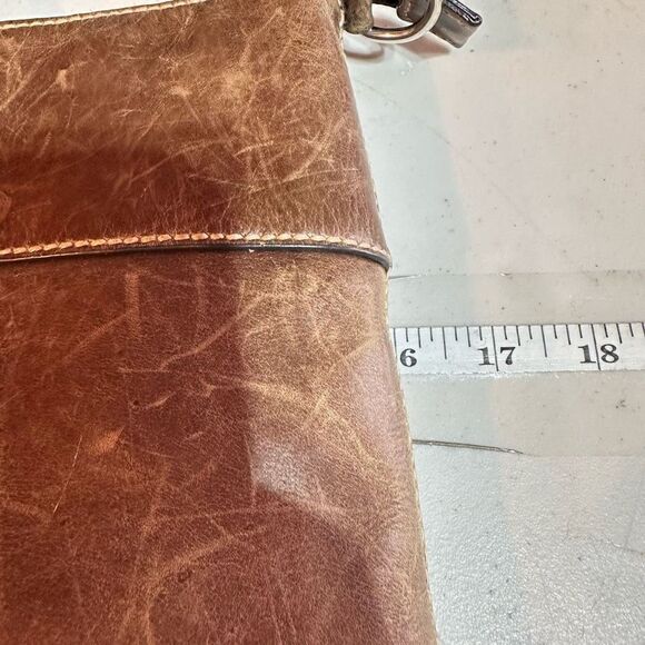 Vintage Fossil Women's Leather Messenger Shoulder Bag Handbag Dark Brown Medium - Picture 10 of 12